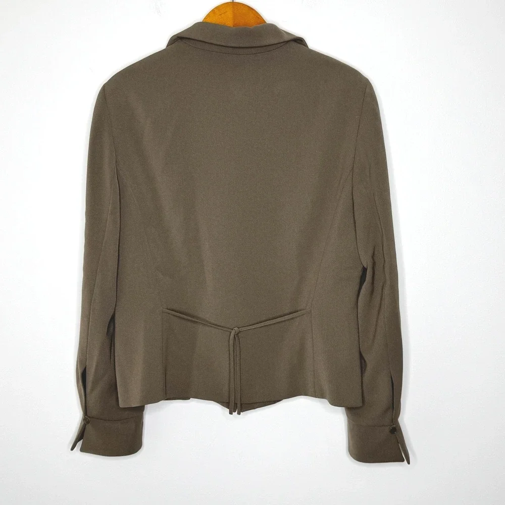 Vintage Carlisle Brown‎ Blazer tie back Size 14